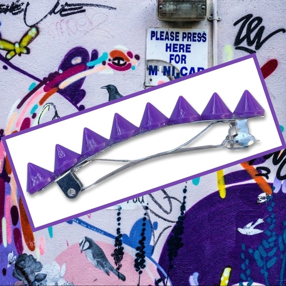Neon Purple Spike Hair Clip - Picture 1 of 4